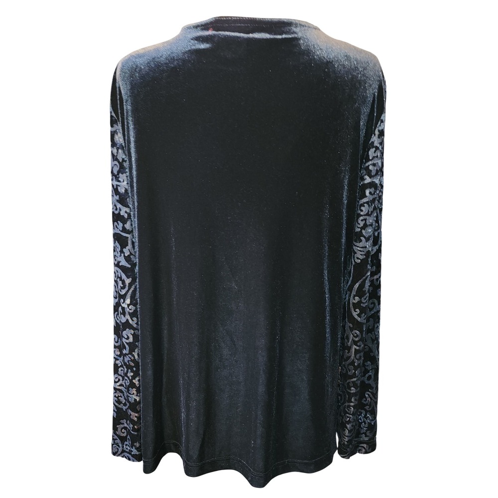 Black Burnout Velvet Cardigan and Tank Set Damask Scroll Whimsigoth Y2K - Picture 3 of 12